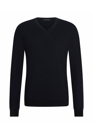 BASIC NEW MERINO V-NECK - Strickpullover - night sky