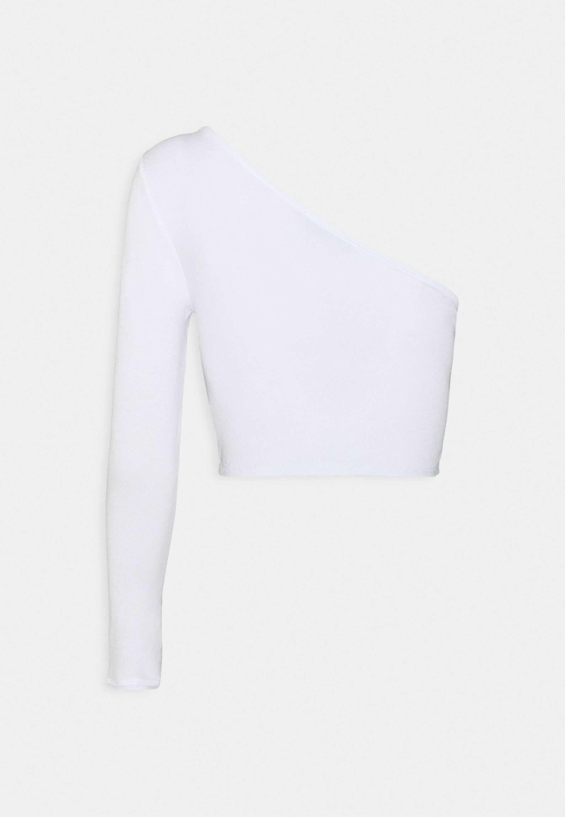 one shoulder black top long sleeve