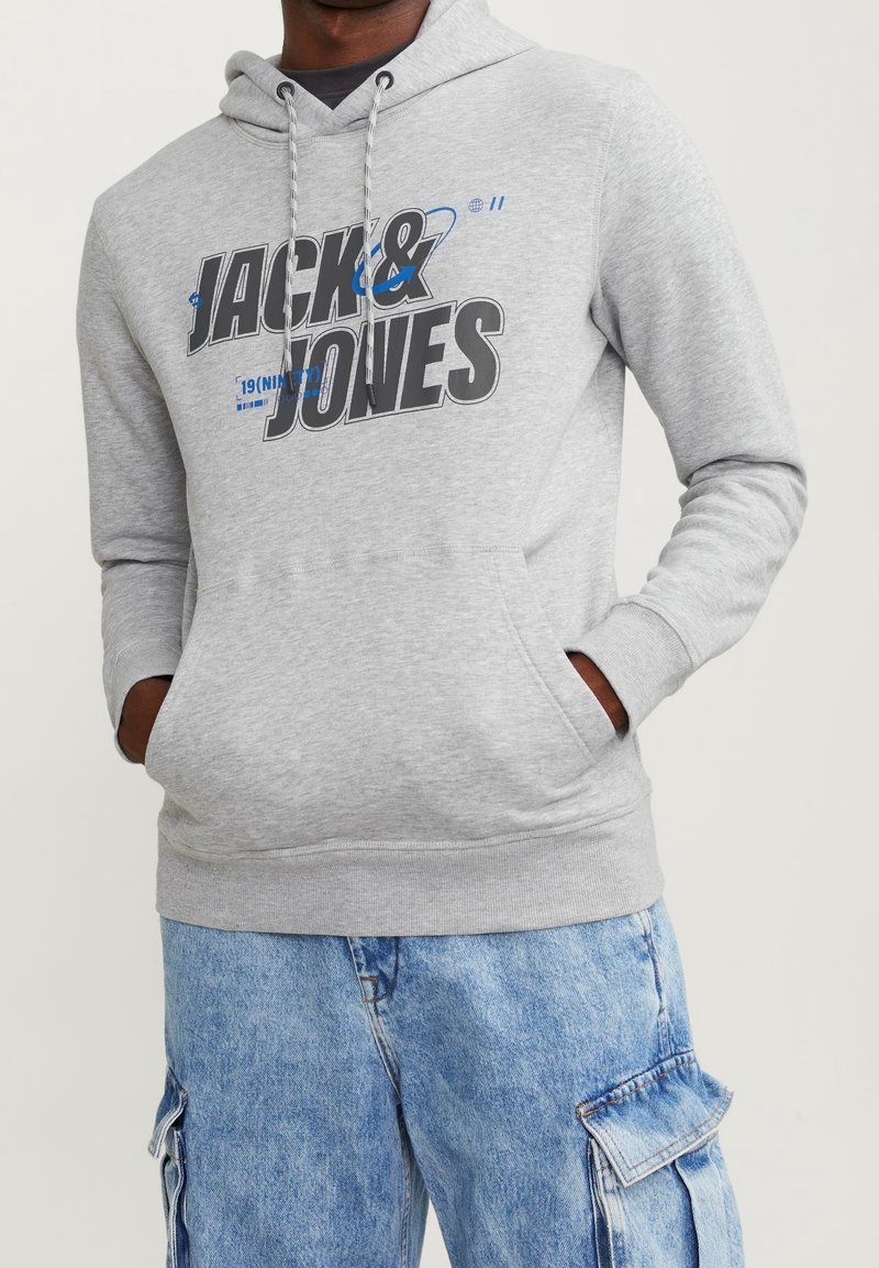 Jack & Jones Felpa con cappuccio - light grey