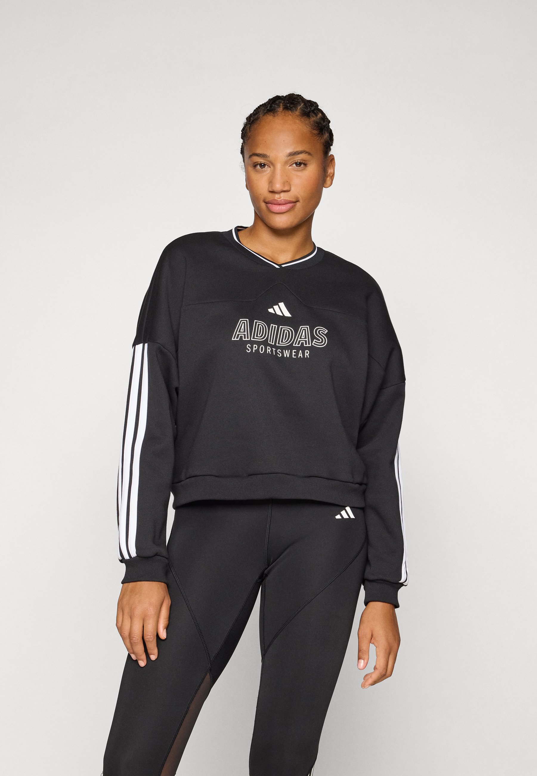 Sweat-shirt Fille Athletic - Noir - 100% Coton - Taille 7 Ans - Pull Col Rond