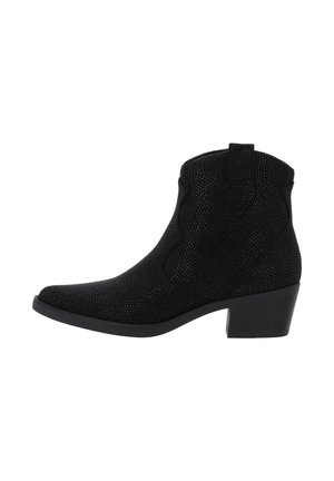 NERIRA - Cowboy-/Bikerstiefelette - schwarz glitzer