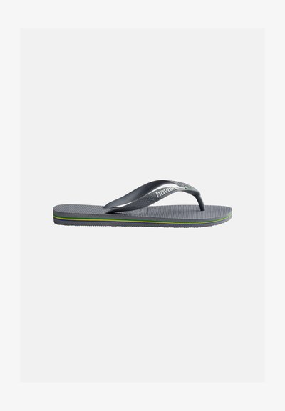 HAVAIANAS FLIP FLOP BRASIL LOGO - Tongs - steel grey