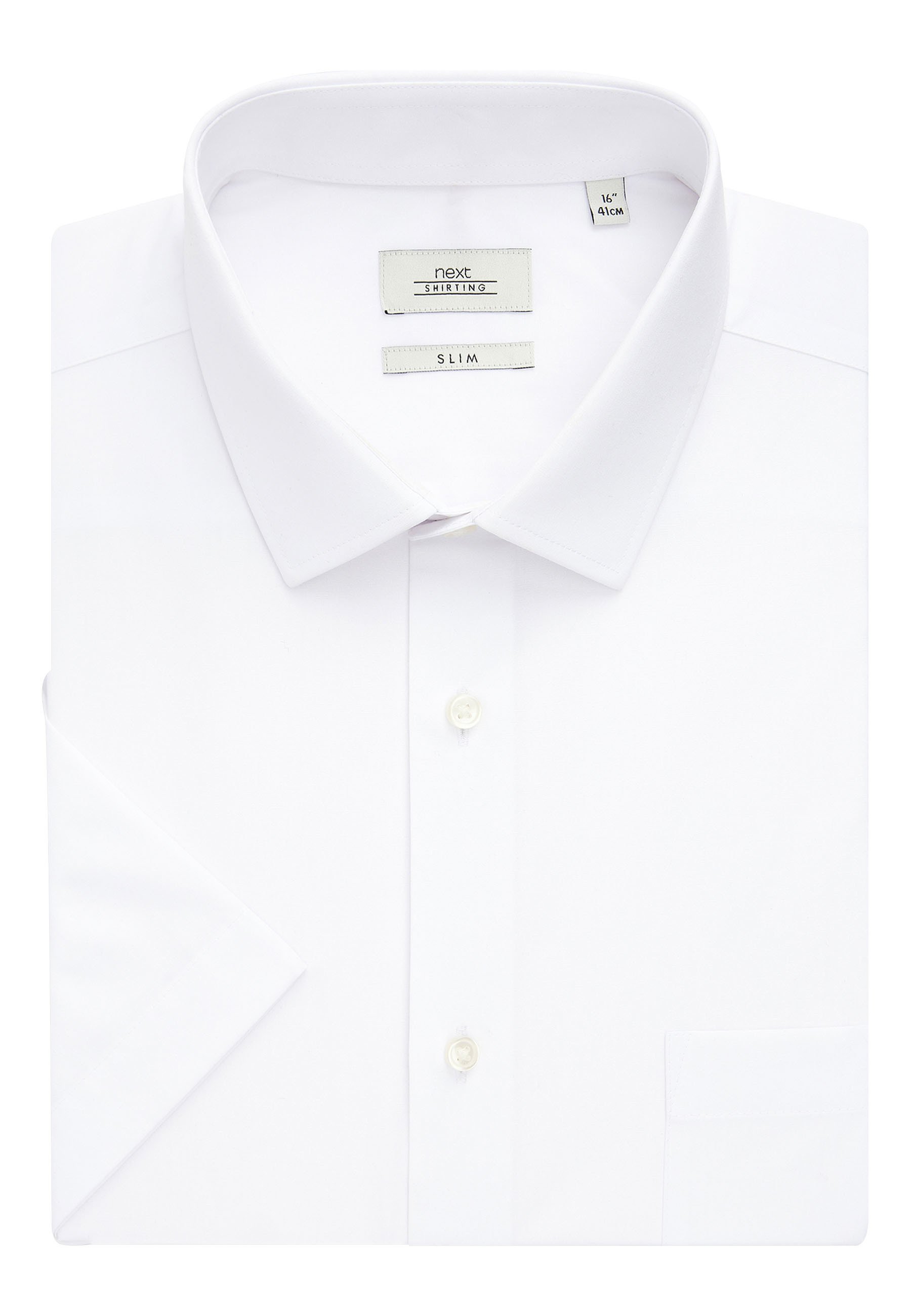Next WHITE SLIM FIT SHORT SLEEVE EASY 