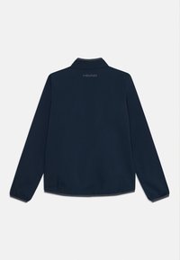 Veste marine avec un col classique, des poignets élastiques et un design épuré. Le logo de la marque "HEAD" est imprimé discrètement au dos.