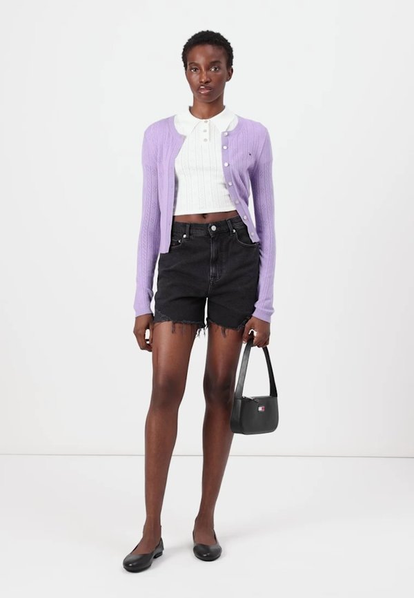 CREW NECK CARDIGAN - Cardigan - purple2