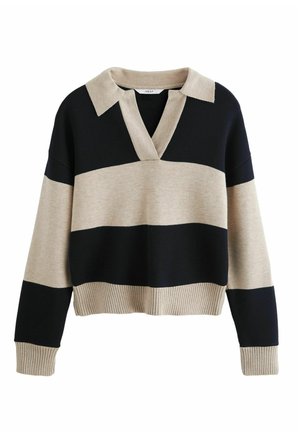SOFT TOUCH COSY COLLARED  - Pullover - neutral black stripe