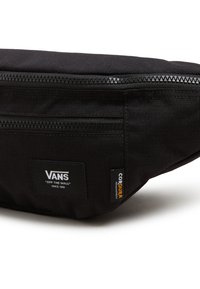 Musta vyölaukku kestävästä kankaasta, jossa on sileä vetoketju, Vansin logopatch ja Cordura-merkkilappu lisäämään kestävyyttä.