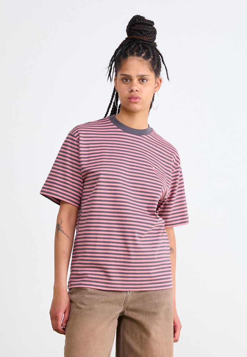Carhartt WIP VERNER - Printtipaita - graphite/dusty rose