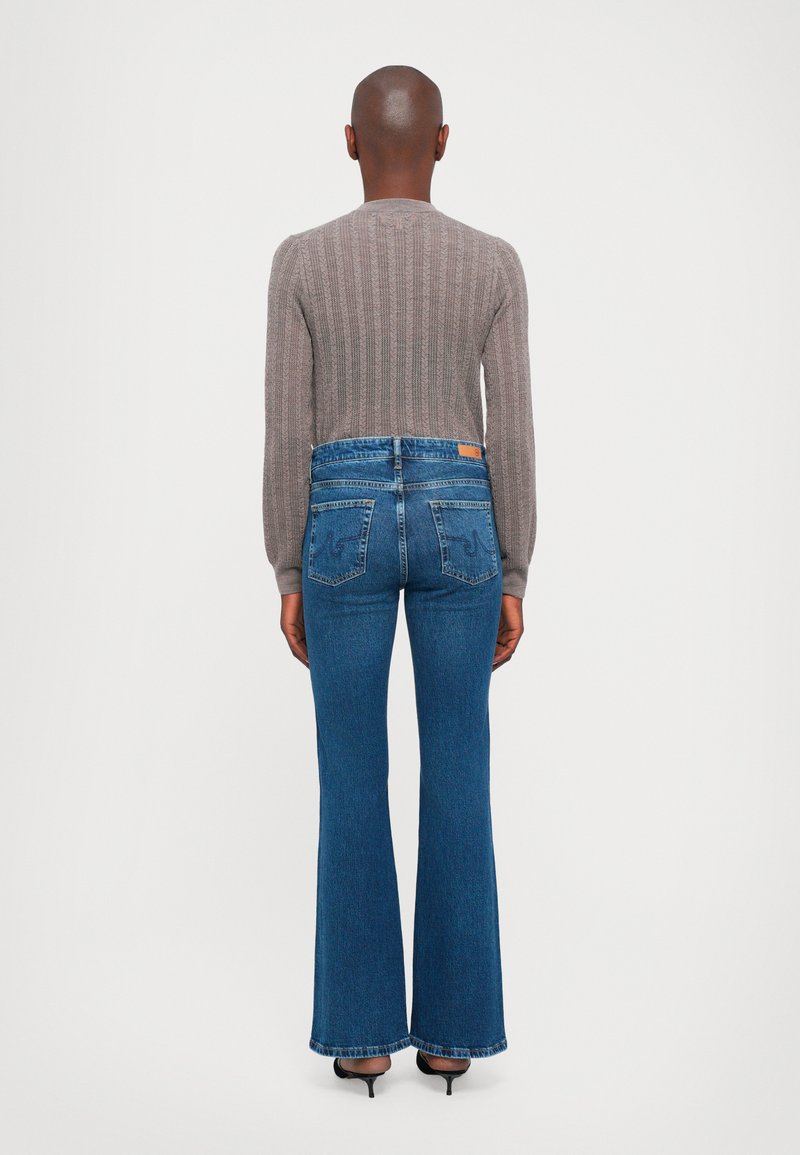Jean bootcut taille haute - denim bleu foncé used, Classique