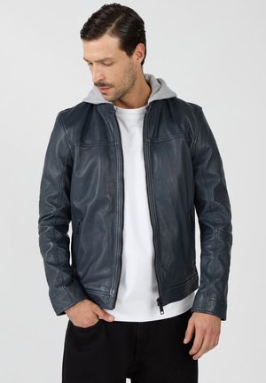 Lederjacke - navy