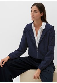 s.Oliver MET GESTRUCTUREERD MOTIEF - Sweater met rits - navy