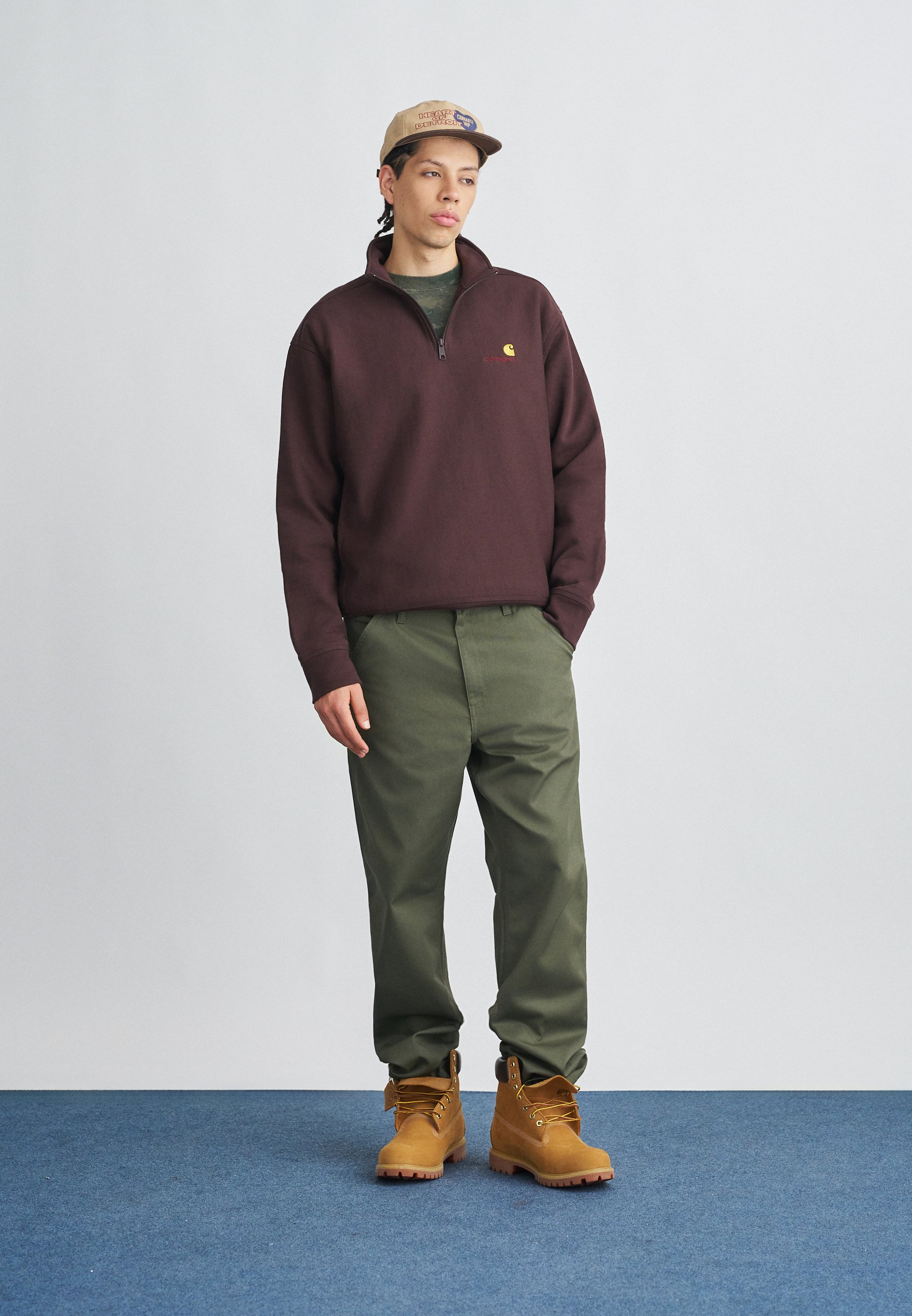 Carhartt WIP HALF ZIP AMERICAN SCRIPT - Sweatshirt - palisander