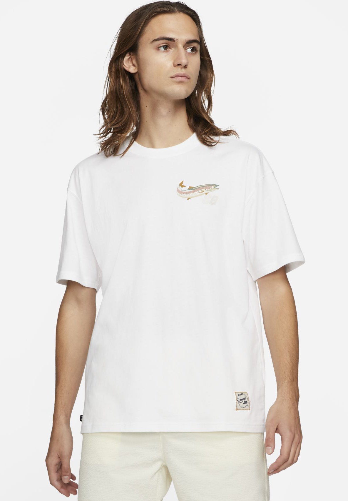 Nike SB NIKE SB DAAN VAN DER LINDEN SKATE-T-SHIRT - T-shirt imprimé -  white/blanc - ZALANDO.FR
