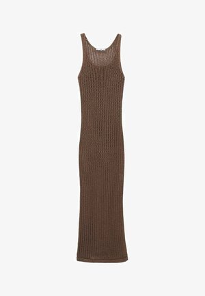 DŁUGA - Abito in maglia - brown