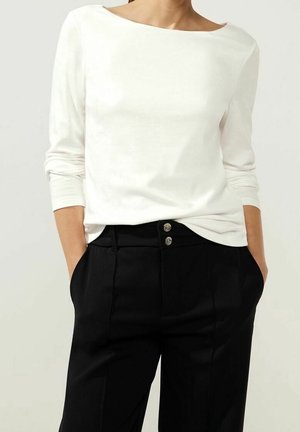 Langærmet T-shirt - off-white