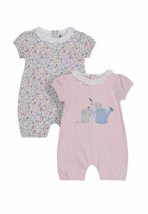 REGULAR FIT - 2-PACK BRODERIE COLLAR ROMPERS - Jumpsuit - pink mouse applique