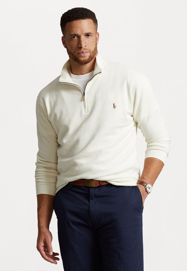 ESTATE-RIB QUARTER-ZIP PULLOVER - Jumper - parchment cream
