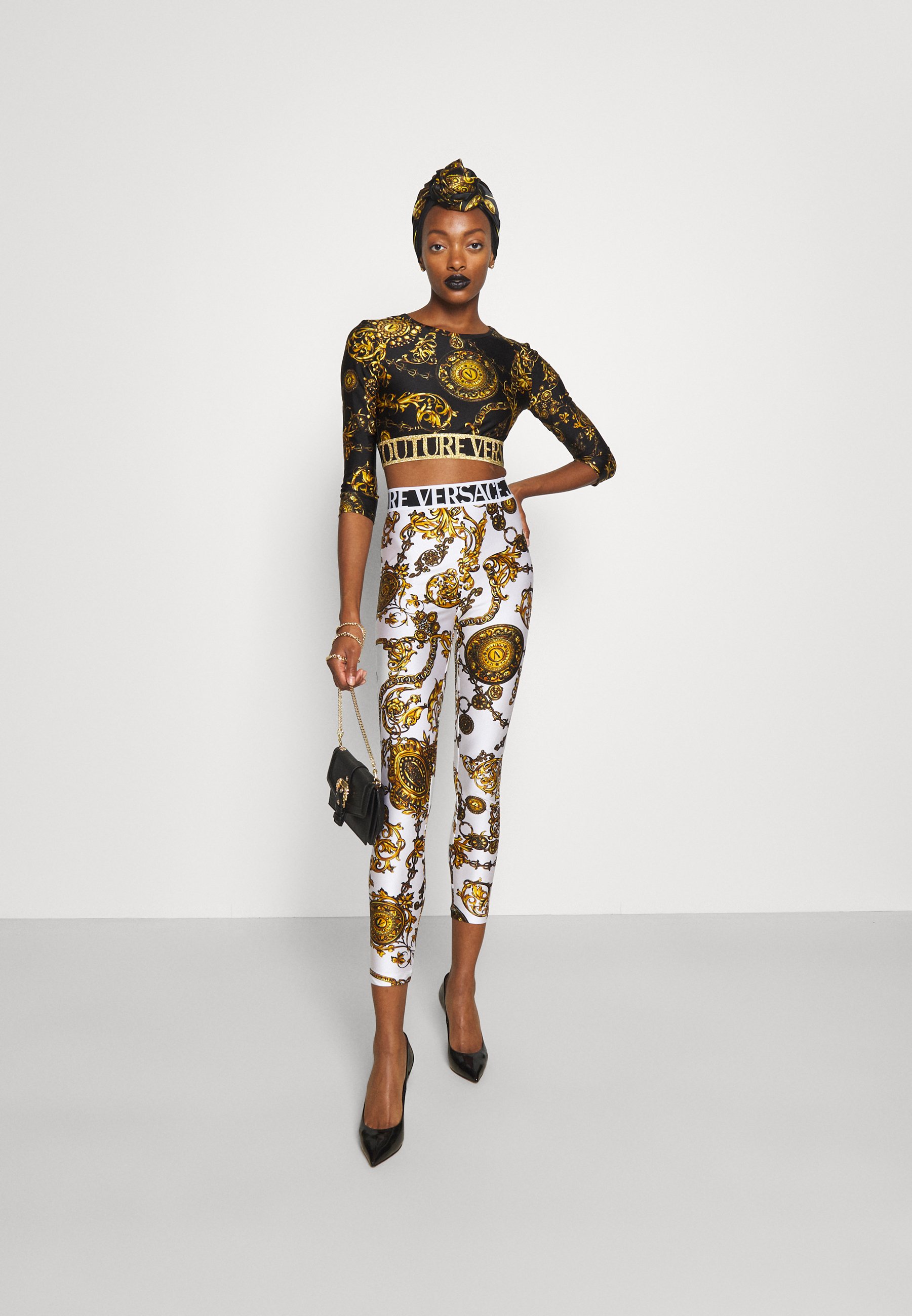 Versace Jeans Couture Leggings - white/gold/bianco - Zalando.it