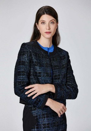 COURTE MINIMALISTE À MOTIF CARREAUX - Blazer - bleu
