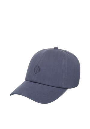 Tmavomodrá šiltovka s rybej kosťou textúrou, zakriveným šiltom a vyšívaným logom na prednej strane. Vyrobené z pružnej tkaniny.