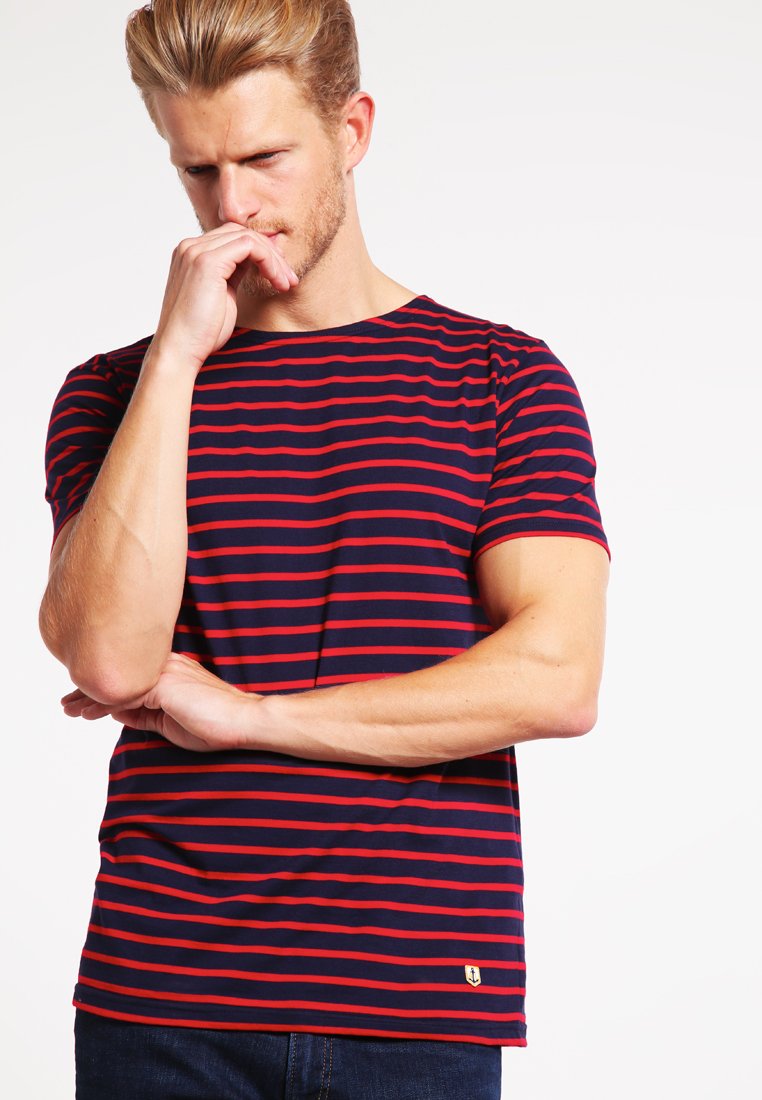 Armor lux MARINIÈRE CLASSIC T-SHIRT - T-shirt con stampa - navire/braise