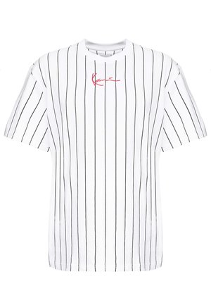 Karl Kani SMALL SIGNATURE PINSTRIPE - T-Shirt print - blanco