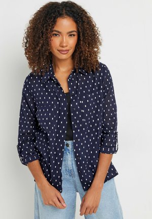 DOBBY TAB SLEEVE - Hemdbluse - navy