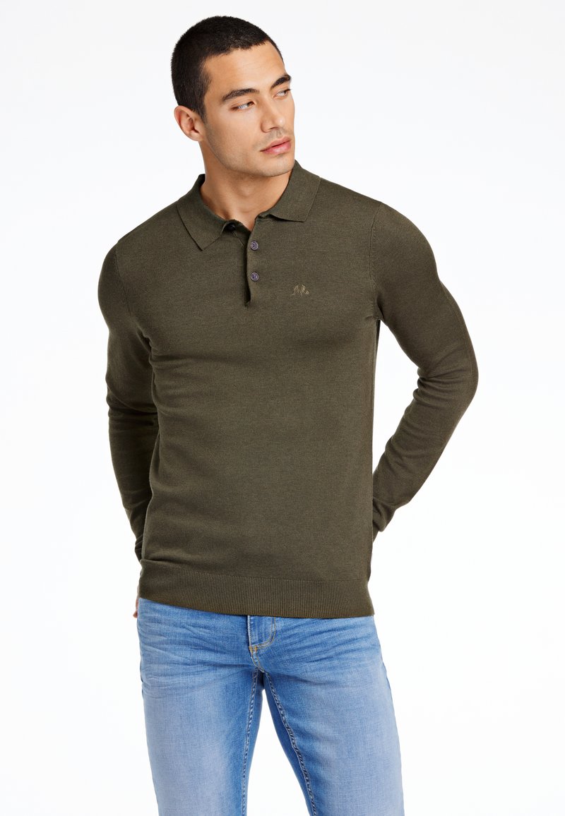 Lindbergh LONG SLEEVE - Pikeepaita - army mel