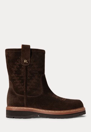 Polo Ralph Lauren, ALPINE SUEDE PULL ON BOOT - Класически боти до глезена - dark chocolate