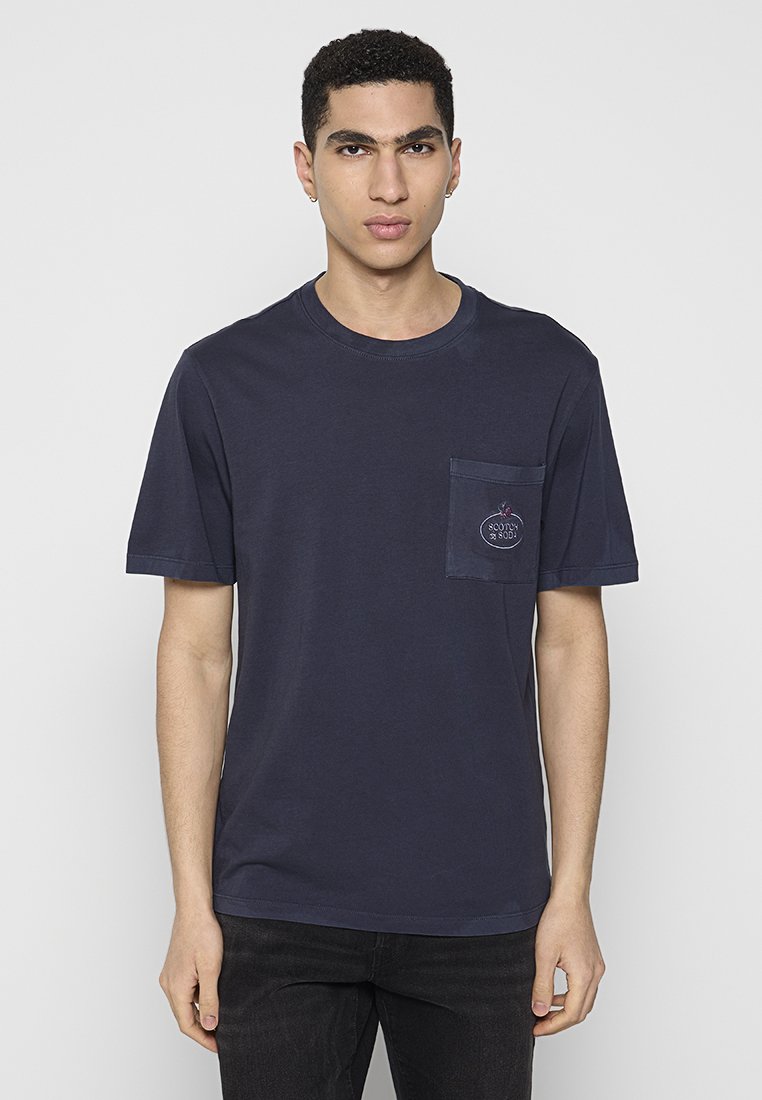Scotch & Soda T-shirt basic donkerblauw
