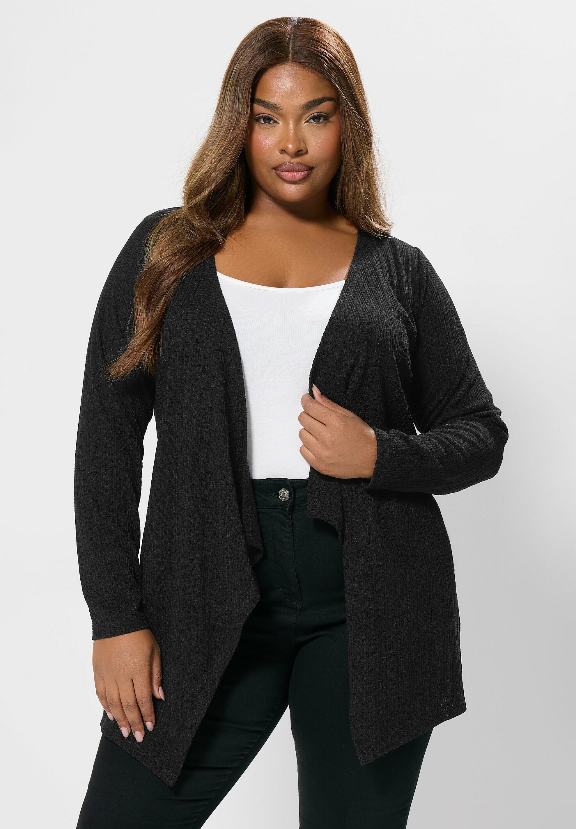 Yours Clothing Strickjacke black/anthrazit Zalando