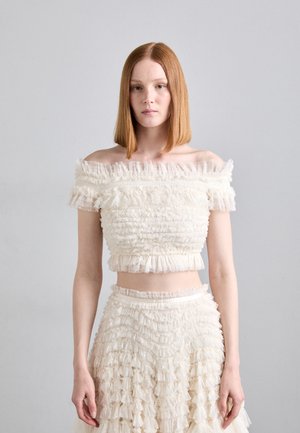HATTIE SMOCKED OFF SHOULDER  - T-shirts med print - cream
