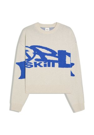 Bershka, GRAPHIC JACQUARD - SWEATER - Pullover - stone