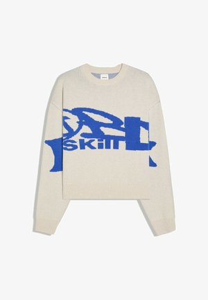 Bershka, GRAPHIC JACQUARD - SWEATER - Pullover - stone