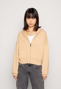 Karl Kani CHEST SIGNATURE ZIP HOODIE - Sweatjakke - light beige