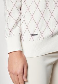 Daily Sports ARGYLE CARDIGAN - Sweater met rits - white/pink