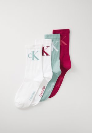 WOMEN MONOGRAM ECOM 4 PACK - Chaussettes - berry red/jade green