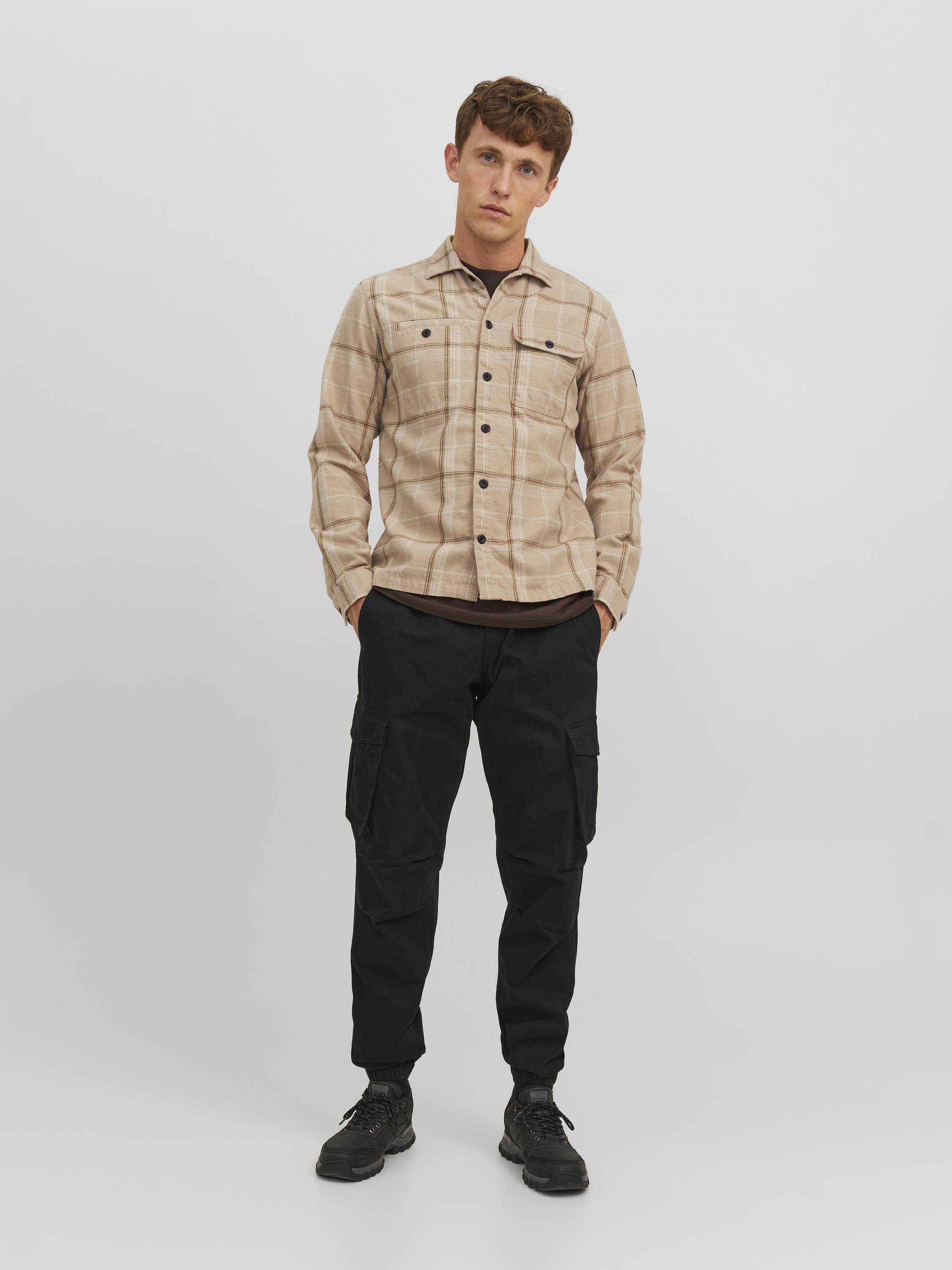 Jack & Jones JPSTKANE NOAH CUFFED CARGO - Cargo trousers - black