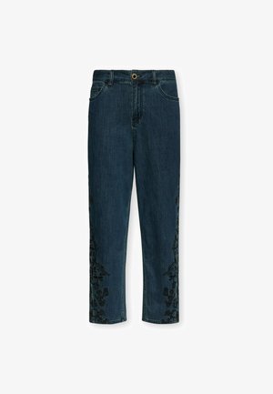 Elena Mirò, JEANS REGULAR CON RICAMI FLOREALI - Jeans Straight Leg - blu