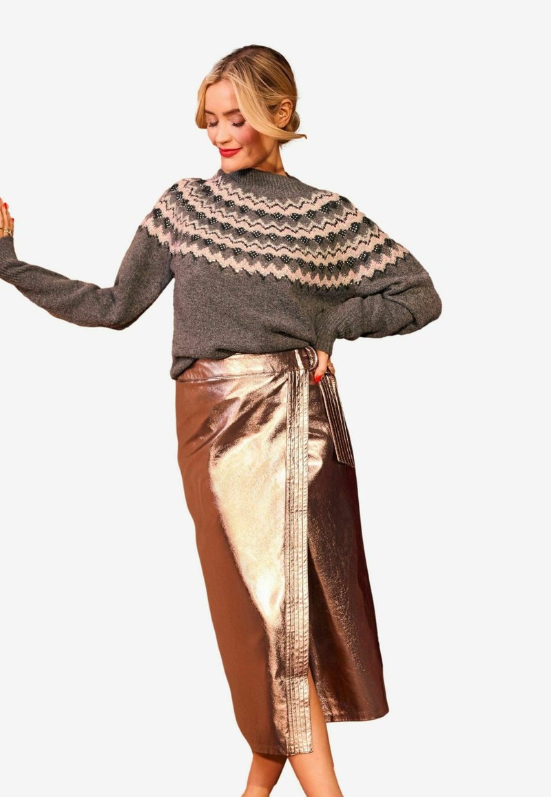 Love & Roses COSY HOTFIX FAIRISLE - Stickad tröja - grey