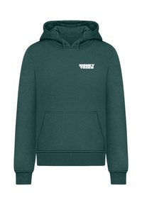 Felpa verde con cappuccio e tasca frontale, con logo bianco "MONEY TREES" sul petto. Realizzata in tessuto morbido con polsini a coste.