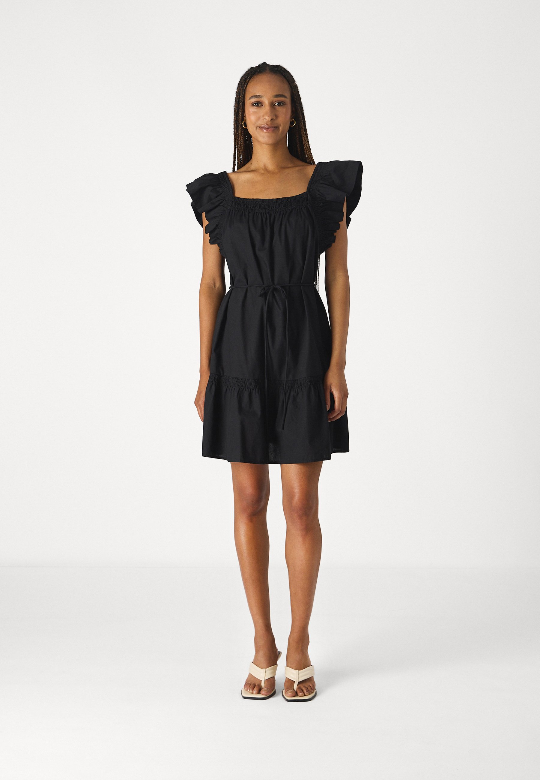 GAP FLUTTER SLEEVE MINI DRESS - Day dress - black/black - Zalando.ie GAP FLUTTER SLEEVE MINI DRESS - Day dress - black/black - Zalando.ie