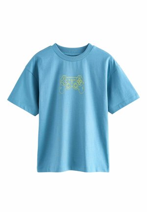 Next, SHORT SLEEVE GRAPHIC - Print T-shirt - blue controller