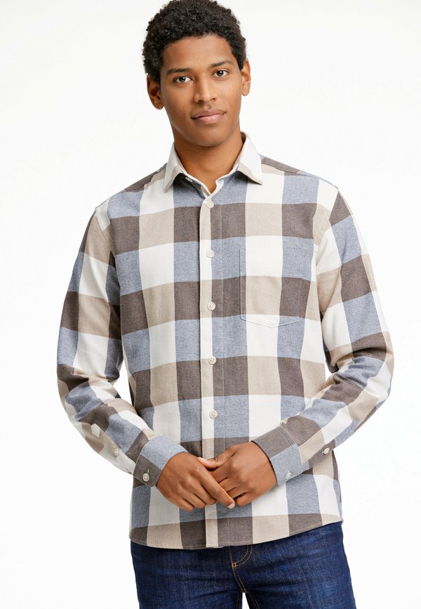 CHECKED TWILL - Hemd - sand