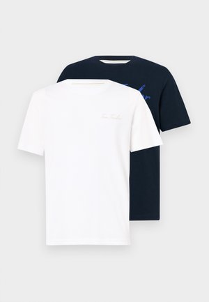 2 PACK - Print T-shirt - white/dark blue