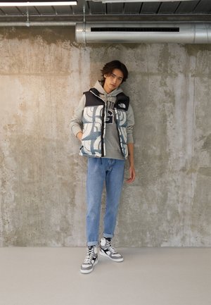 HOODED - Sweatshirt - mottled grey