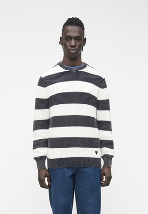 HERBIE RIBBED WASHED SWEATE - Maglione - smart blue/salt white