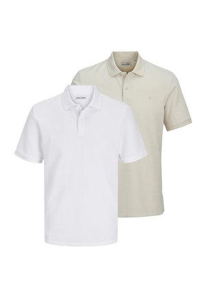 2ER PACK - Piké - weiß   beige