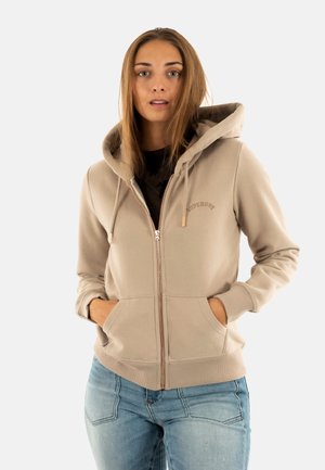 Felpa con zip - beige