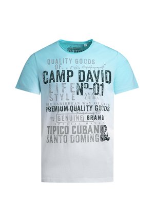 Camp David, CAMP DAVID T-SHIRT DIP DYE MIT VINTAGE PRINT - Print T-shirt - aqua splash